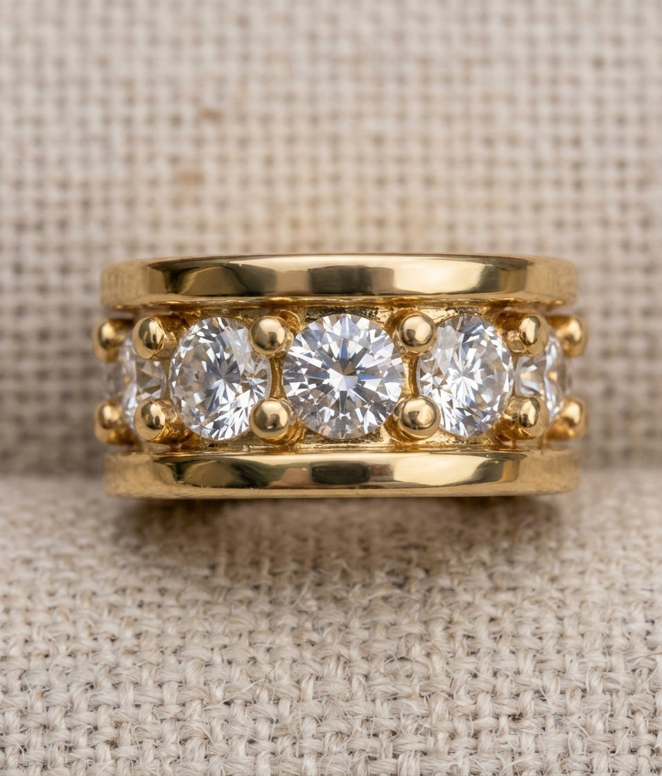 18k Yellow Gold White Diamond 0.09ct Diamond Rondelle finding, main view