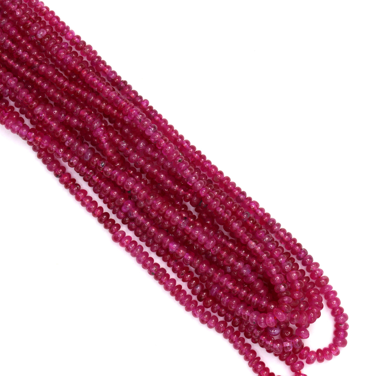Pink Sapphire 2mm - 3mm Smooth Rondelles Bead Strand