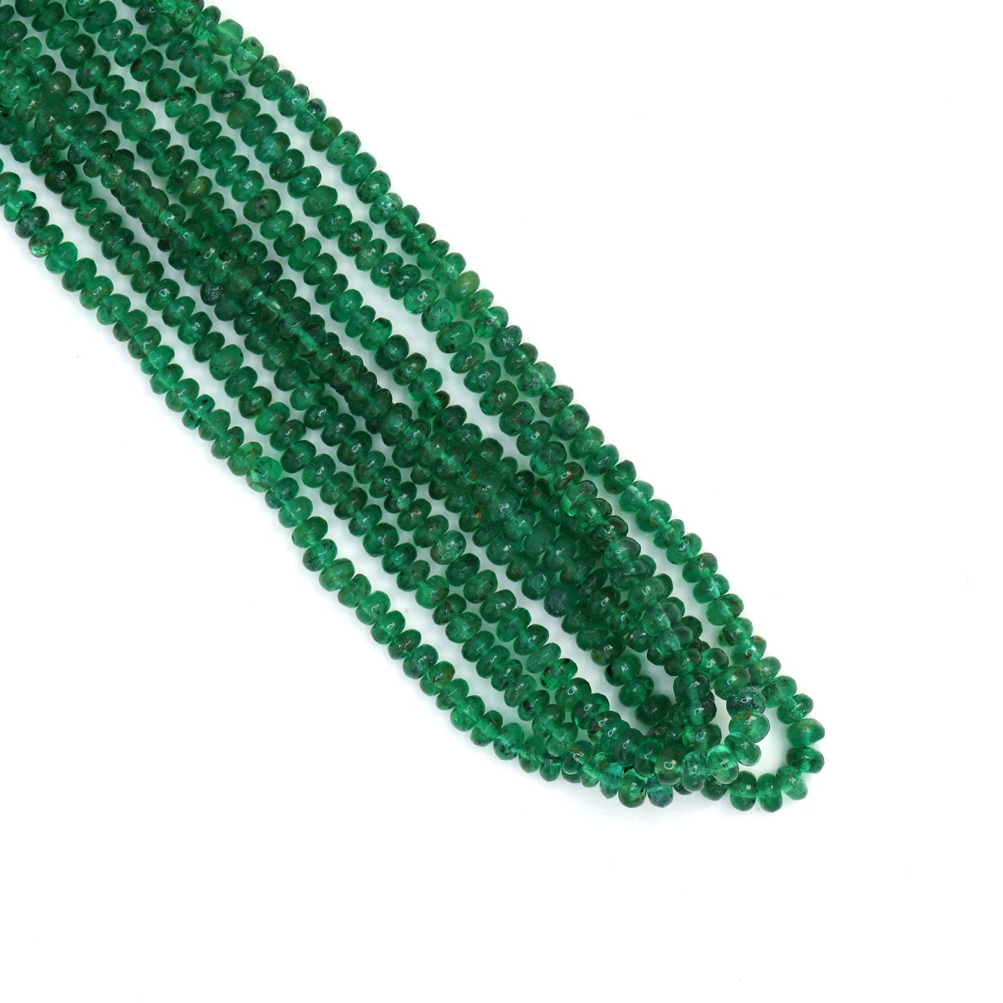 Green Emerald 2.5mm - 3mm Smooth Rondelles Bead Strand