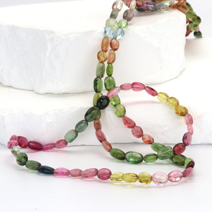 Watermelon Tourmaline 7x5mm Smooth Ovals