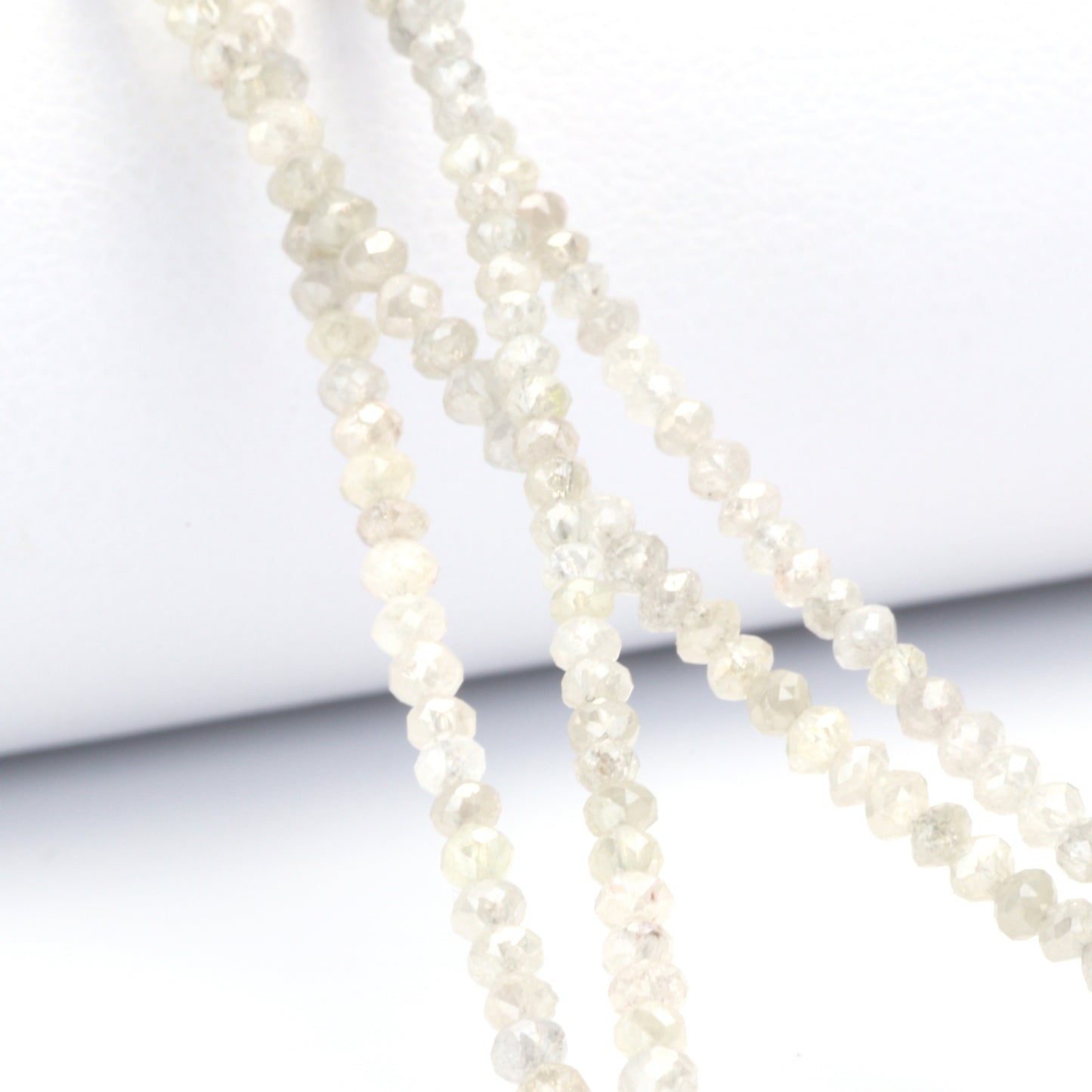 Gray Diamond 2.2mm - 2.8mm Hand Faceted Rondelles Bead Strand