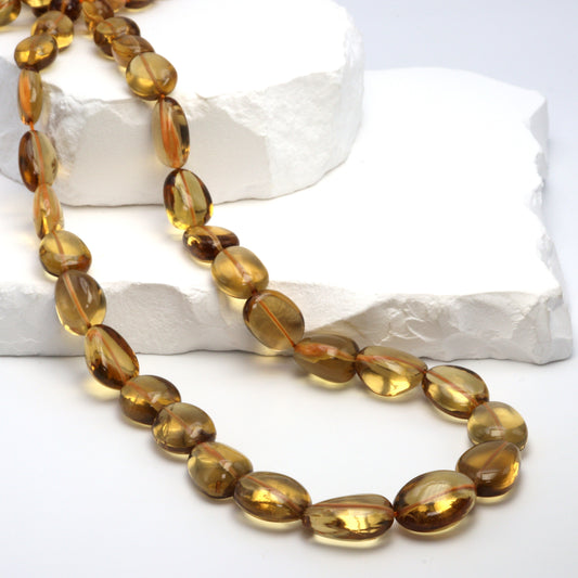 Honey Citrine 14x10mm - 18x15mm Smooth Nuggets Bead Strand