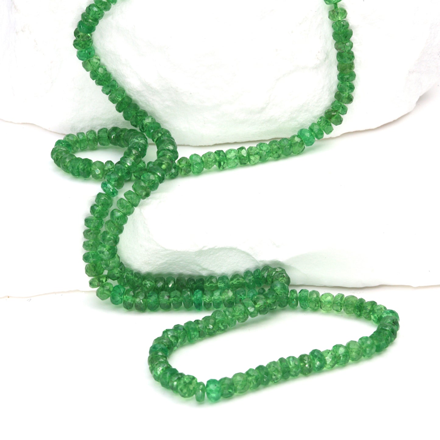 Green Tsavorite 3mm Faceted Rondelles