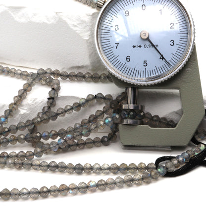 Blue Labradorite 4mm Faceted Rondelles Bead Strand