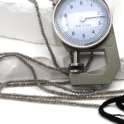 Blue Labradorite 2.5mm Faceted Rondelles Bead Strand