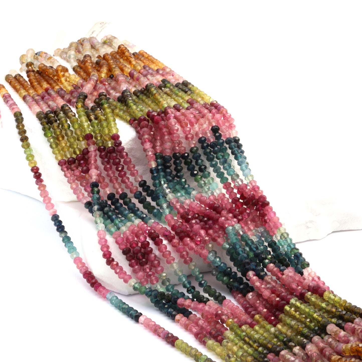 Watermelon Tourmaline 3mm Faceted Rondelles