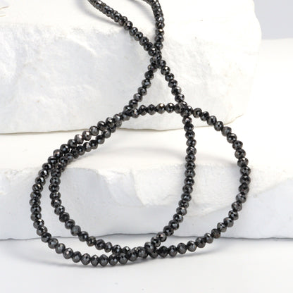 Black Diamond 2.5mm Faceted Rondelles