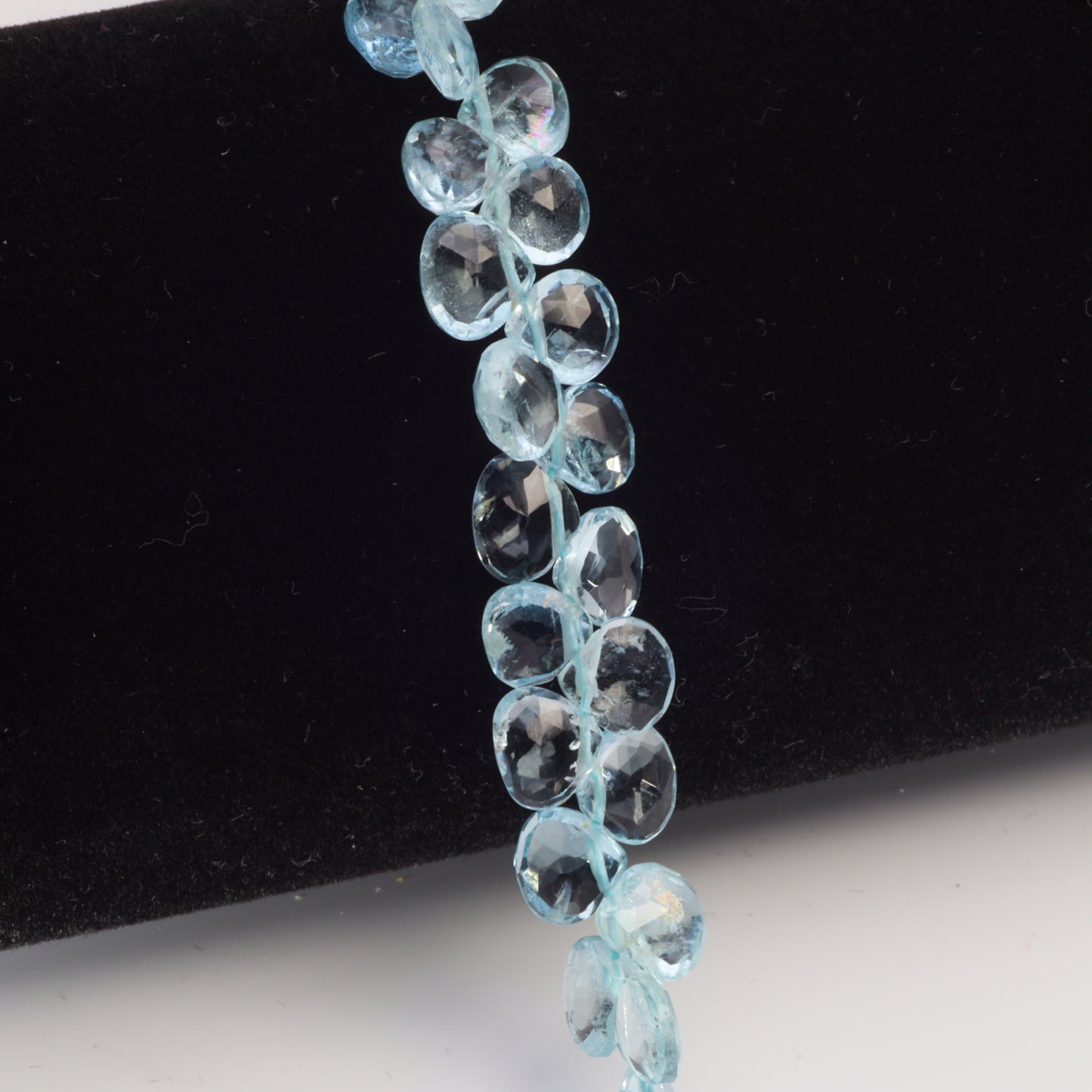 Blue Aquamarine 6mm Faceted Heart Shaped Briolettes