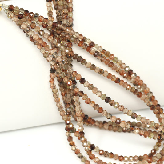 Brown Andalusite 3mm Faceted Rondelles Bead Strand