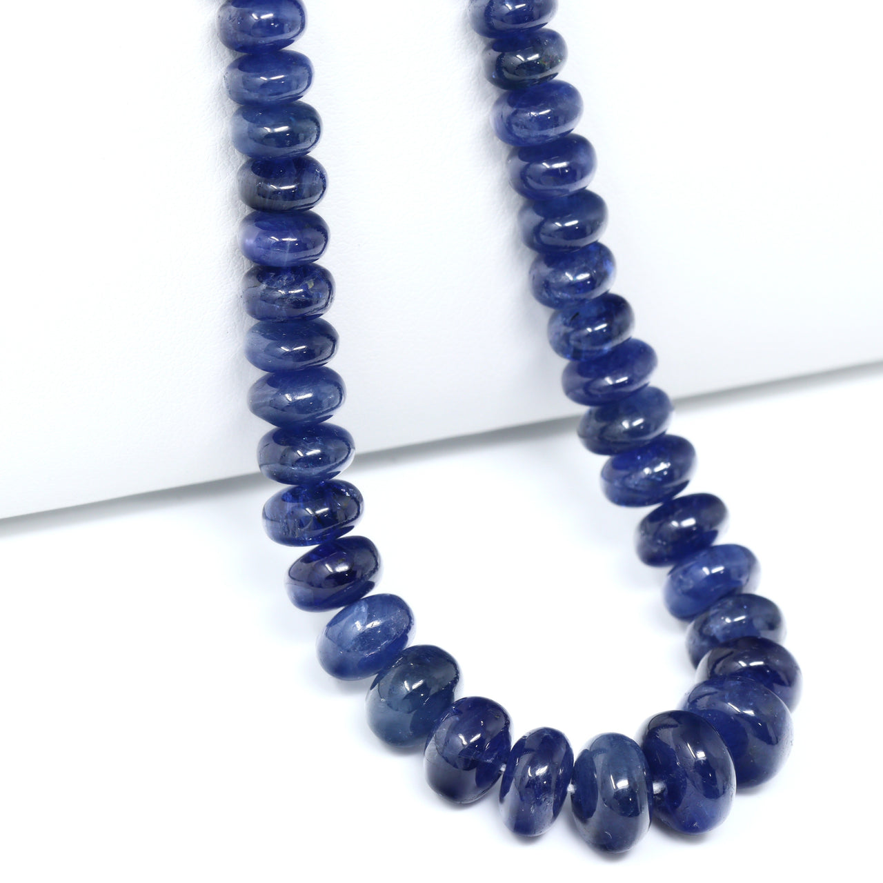 Cornflower Blue Sapphire 6mm – 10mm Smooth Rondelles Bead Strand