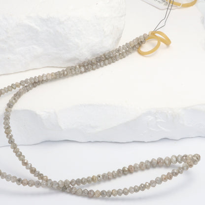 Gray Diamond 2.8mm Faceted Rondelles