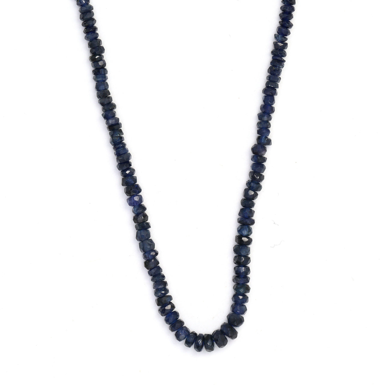 Navy Blue Sapphire 2.5mm Hand Faceted Rondelles Bead Strand