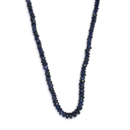 Navy Blue Sapphire 2.5mm Hand Faceted Rondelles Bead Strand