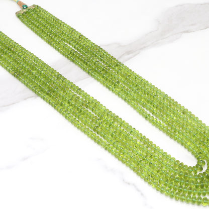 Green Peridot 6mm Smooth Rondelles