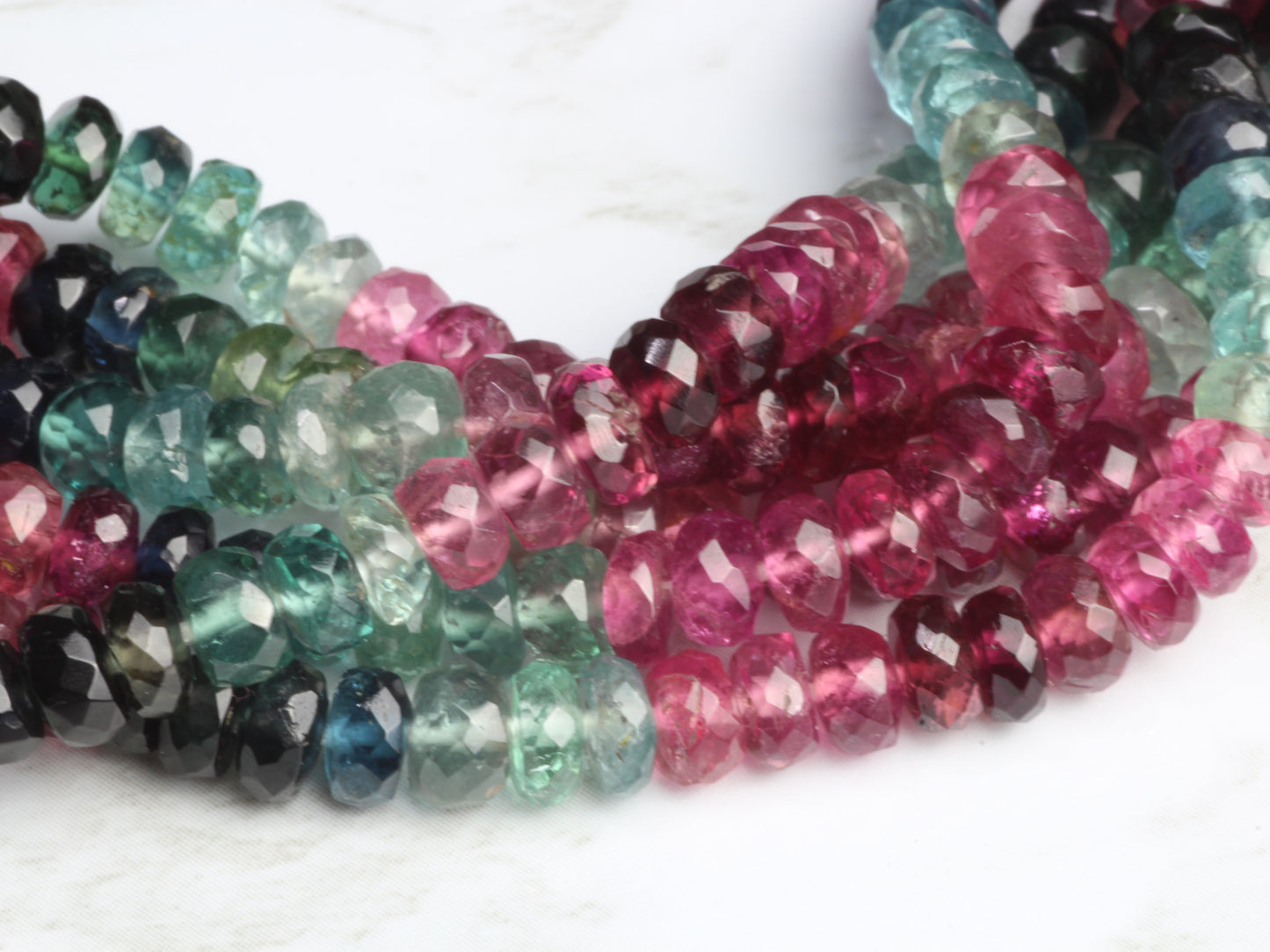 Watermelon Tourmaline 4.5mm Faceted Rondelles