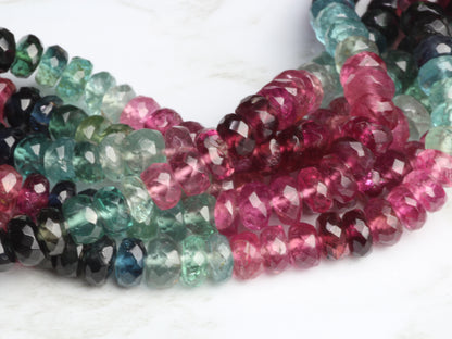 Watermelon Tourmaline 4.5mm Faceted Rondelles