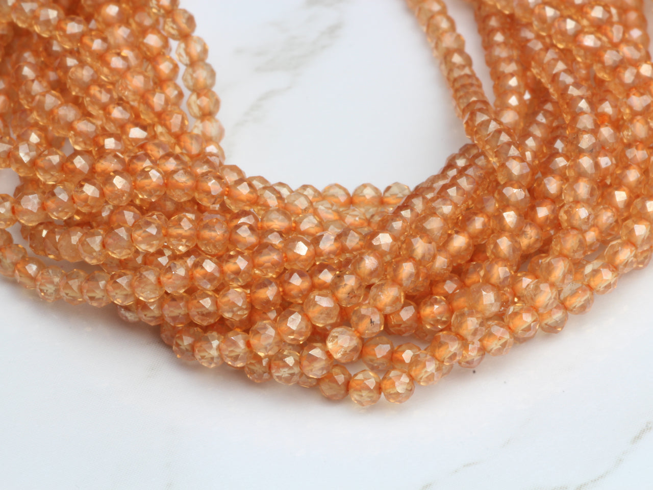 Coated Yellow Citrine Quartz 2.5mm Faceted Rounds