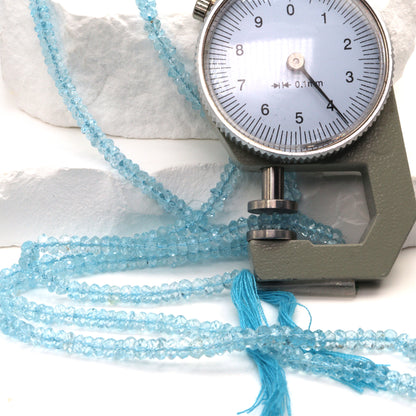 Sky Blue Topaz 4mm Faceted Rondelles