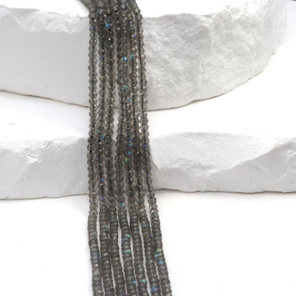 Blue Labradorite 2.5mm Faceted Rondelles Bead Strand