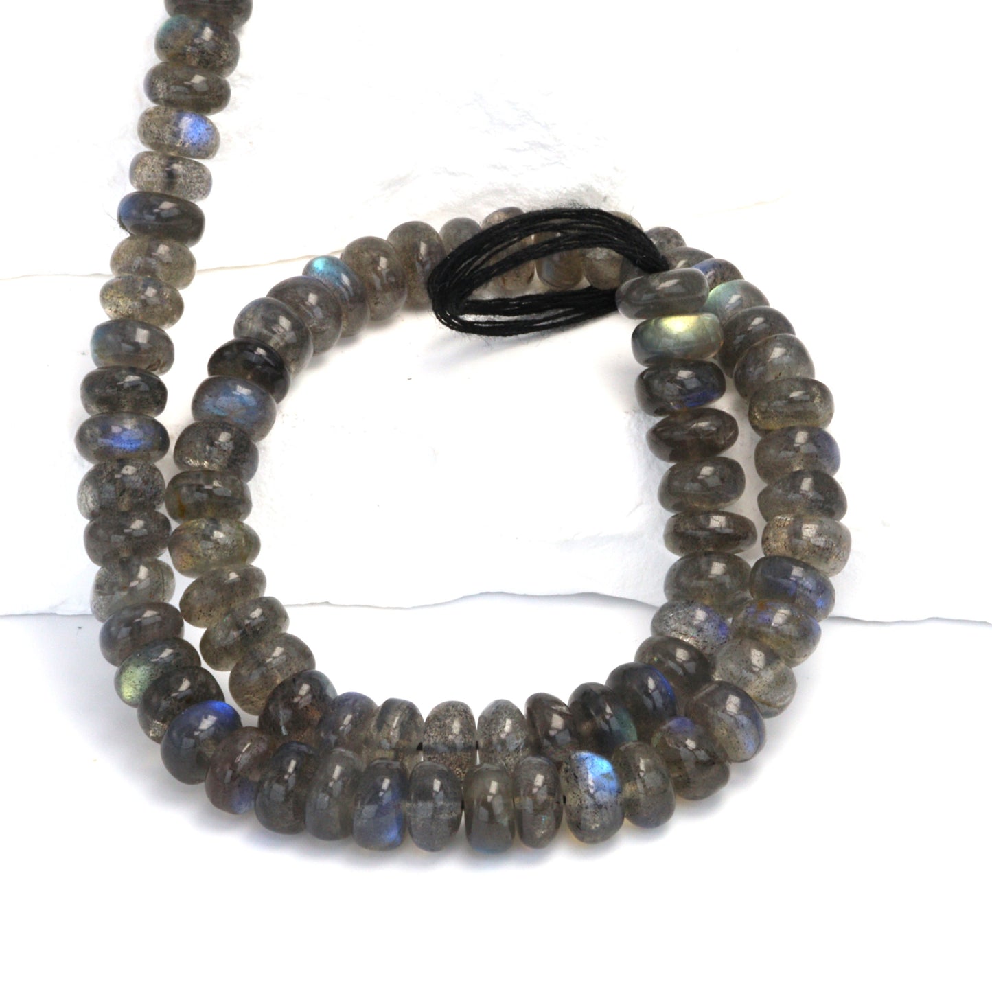 Blue Labradorite 7mm Smooth Rondelles