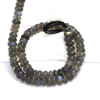 Blue Labradorite 7mm Smooth Rondelles