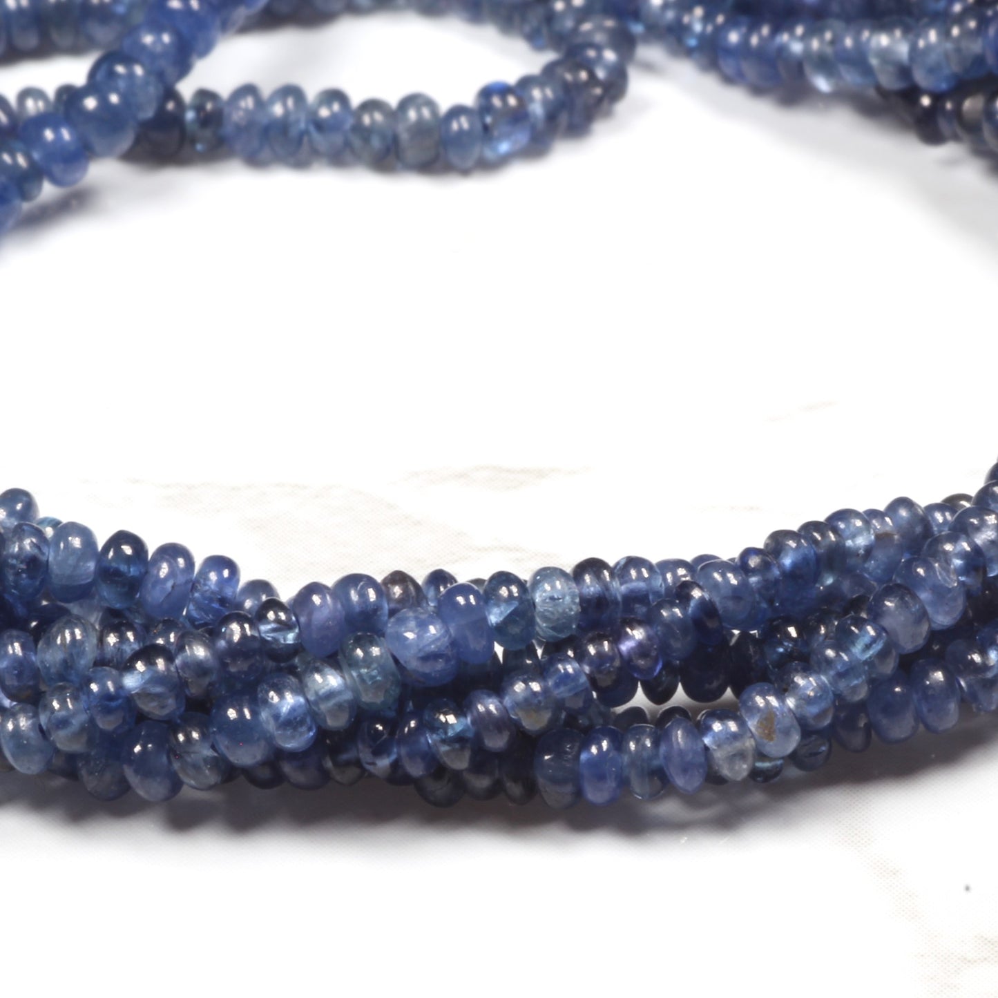 Cornflower Blue Sapphire 2mm - 2.5mm Smooth Rondelles Bead Strand