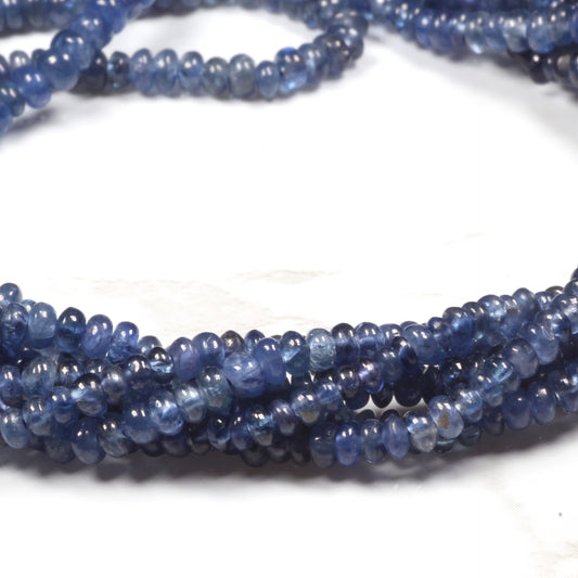 Cornflower Blue Sapphire 2mm - 2.5mm Smooth Rondelles Bead Strand