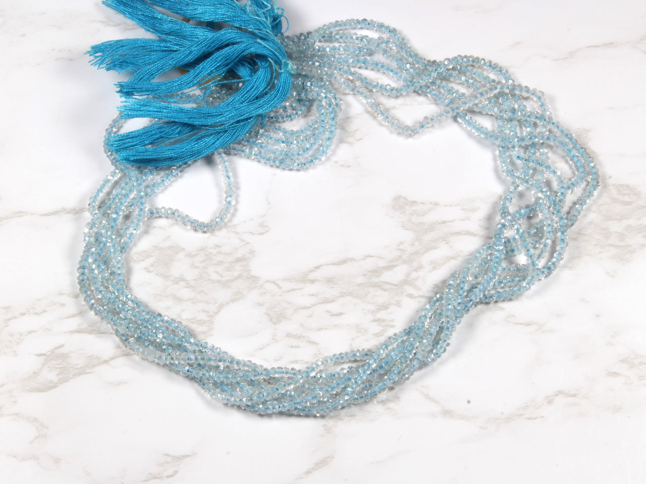 Aquamarine 2.5mm Faceted Rondelles