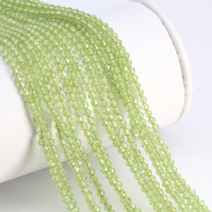 Green Peridot 2.5mm Faceted Rounds Bead Strand