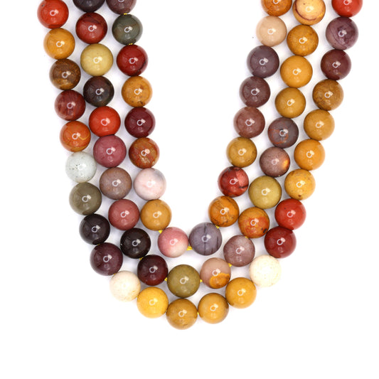 Natural Mookaite 6mm Smooth Rounds Bead Strand