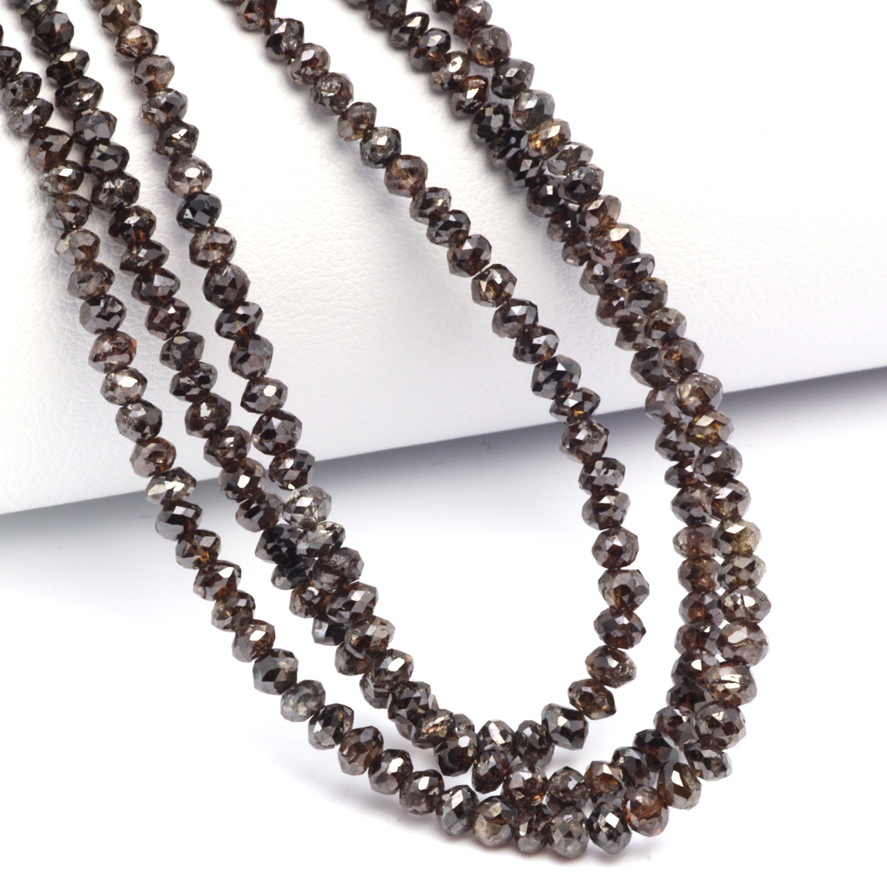 Brown Diamond 2mm Faceted Rondelles