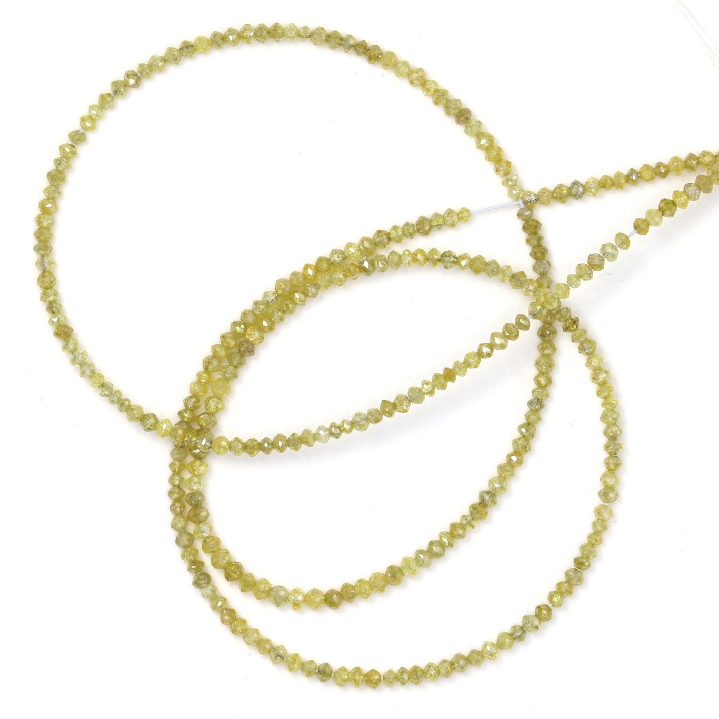 Yellow Diamond 2mm - 2.2mm Faceted Rondelles Bead Strand