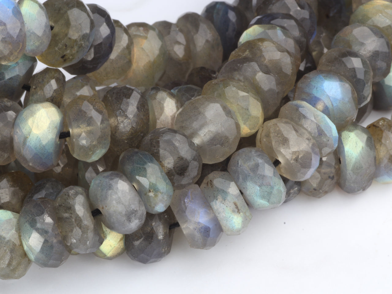 Blue Labradorite 9mm Faceted Rondelles