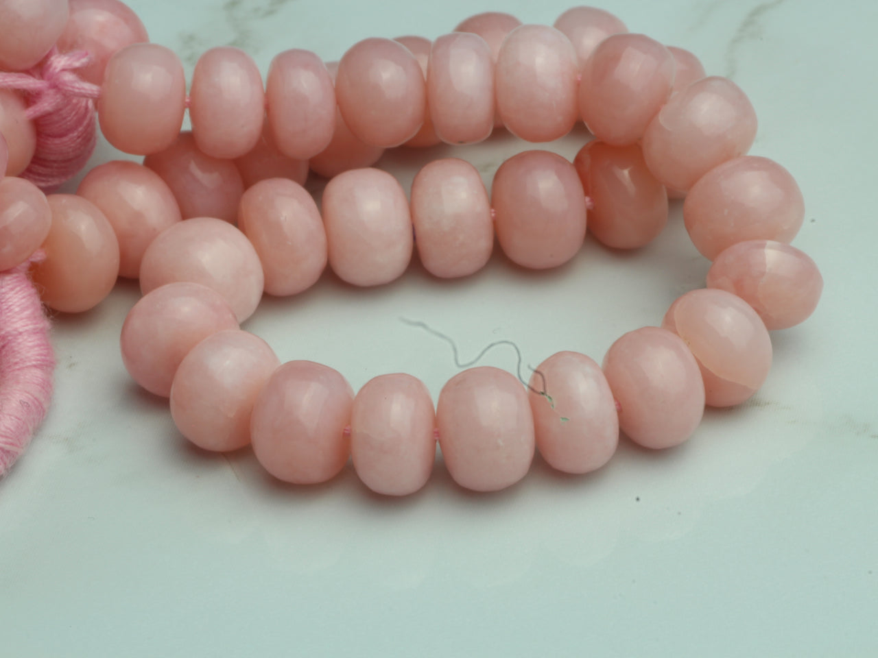 Pink Opal 7mm Smooth Rondelles