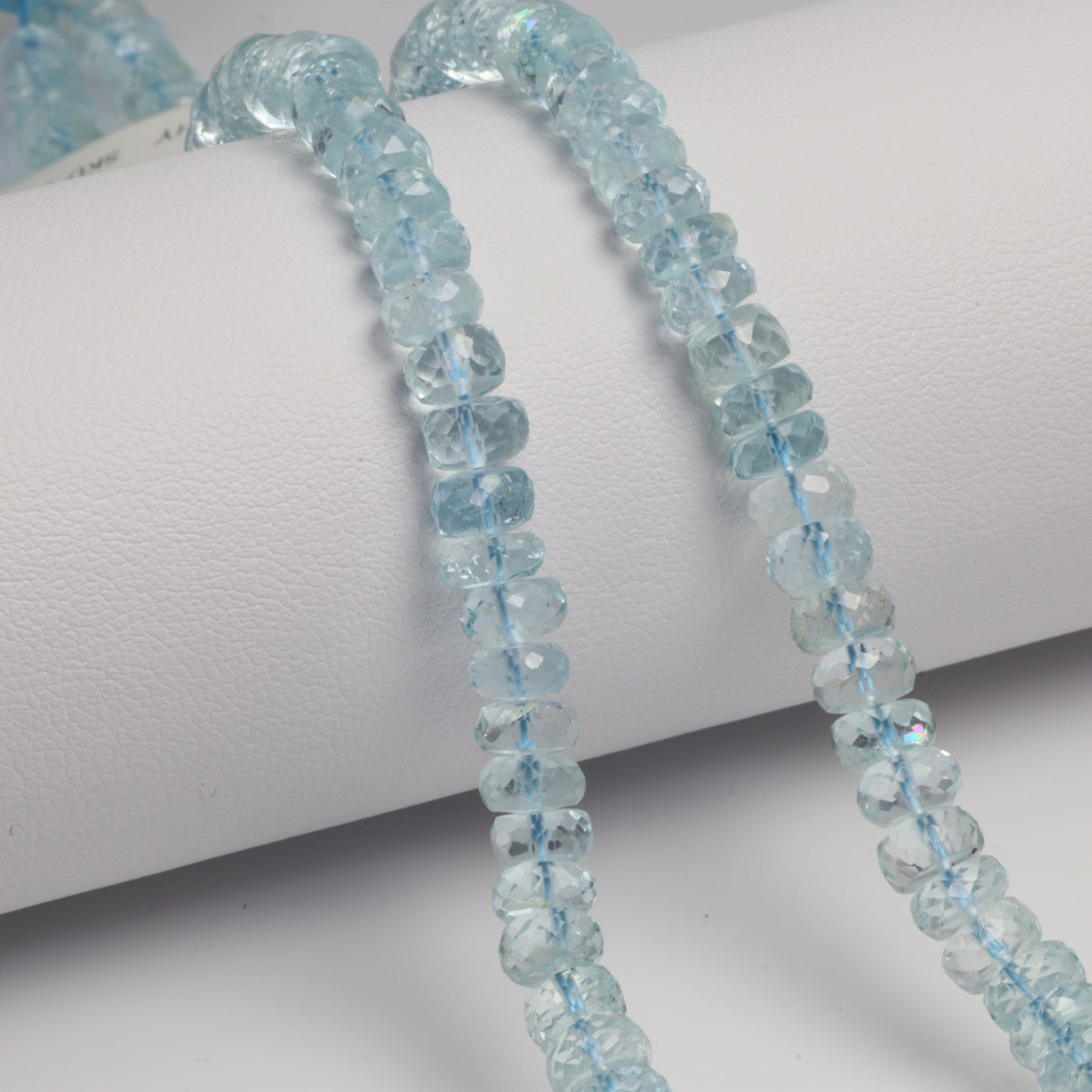Blue Aquamarine 5mm Faceted Rondelles