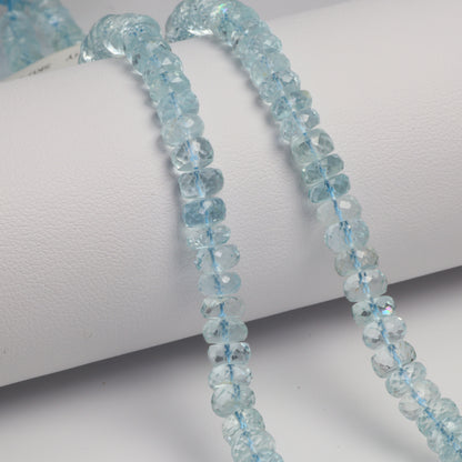 Blue Aquamarine 5mm Faceted Rondelles