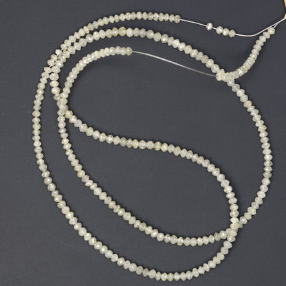 Gray Diamond 2mm - 2.5mm Hand Faceted Rondelles Bead Strand