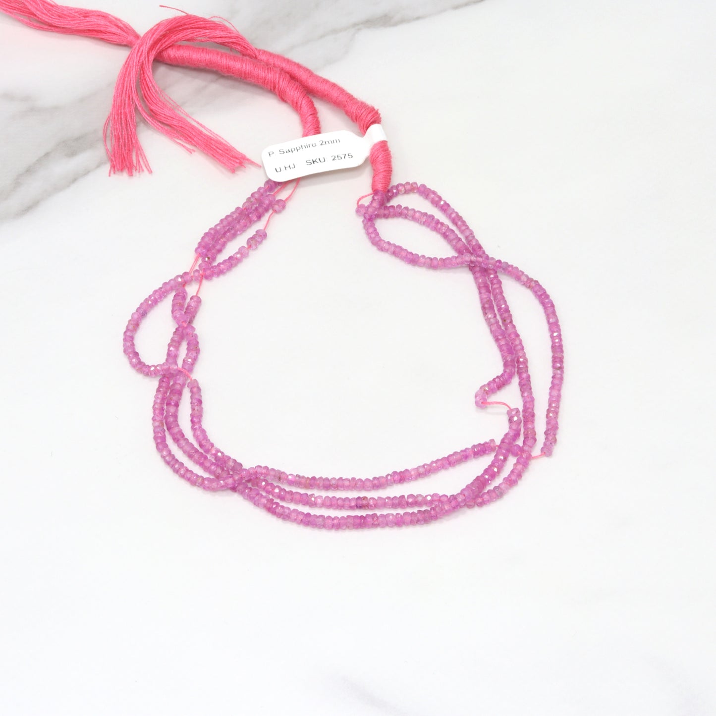 Pink Sapphire 2mm Faceted Rondelles
