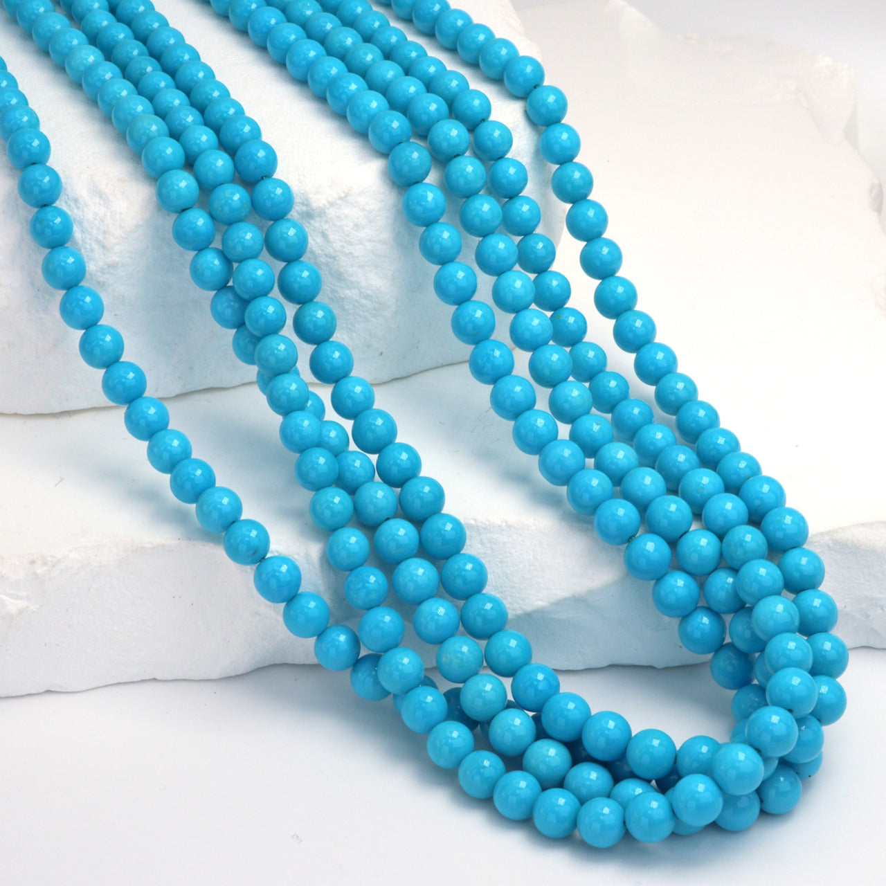 Sleeping Beauty Turquoise 5mm Smooth Rounds