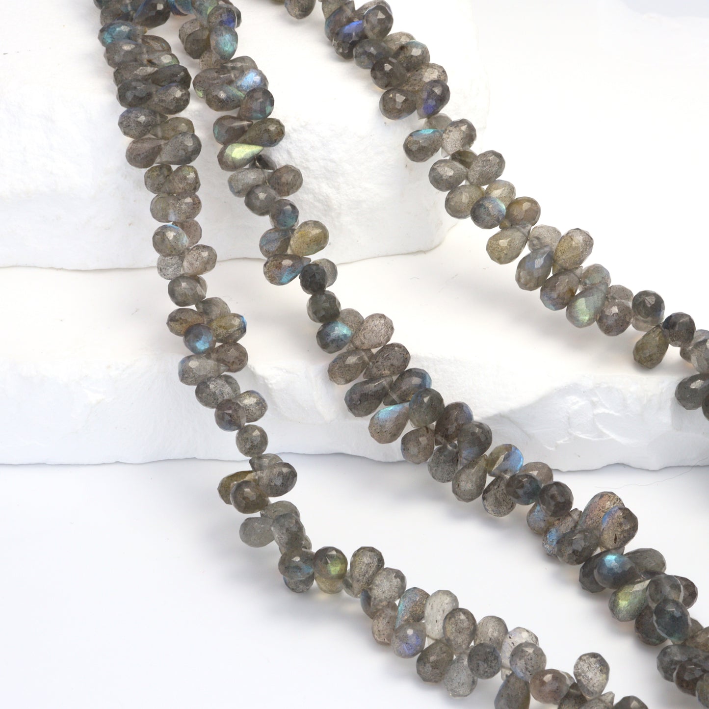 AAA Blue Labradorite 7x5mm Faceted Teardrop Briolettes