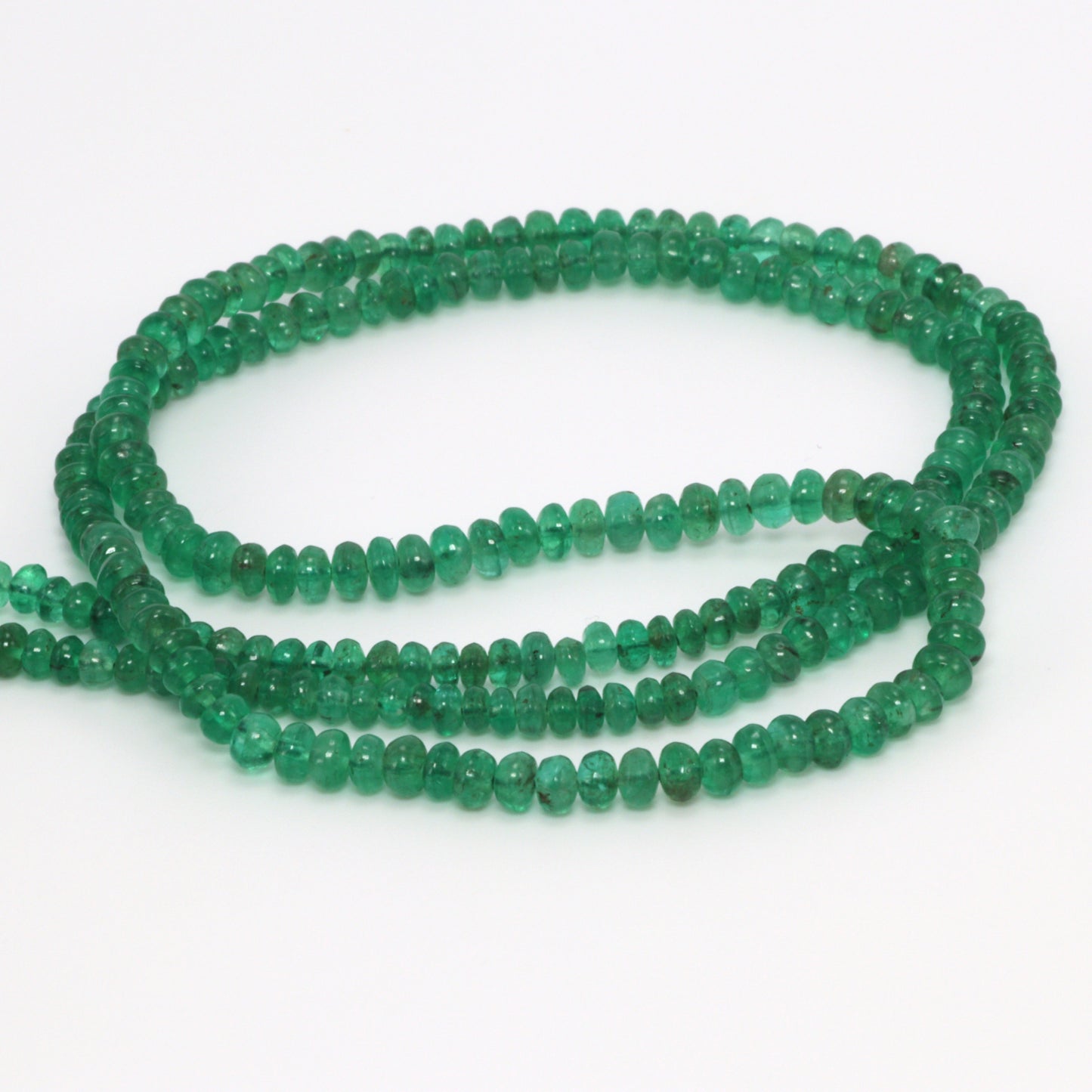 Green Emerald 2.5mm - 3.0mm Smooth Rondelles Bead Strand