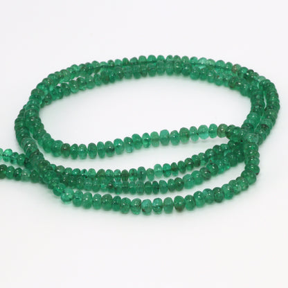 Green Emerald 2.5mm - 3.0mm Smooth Rondelles Bead Strand