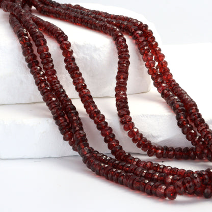 Red Garnet 4.5mm Faceted Rondelles