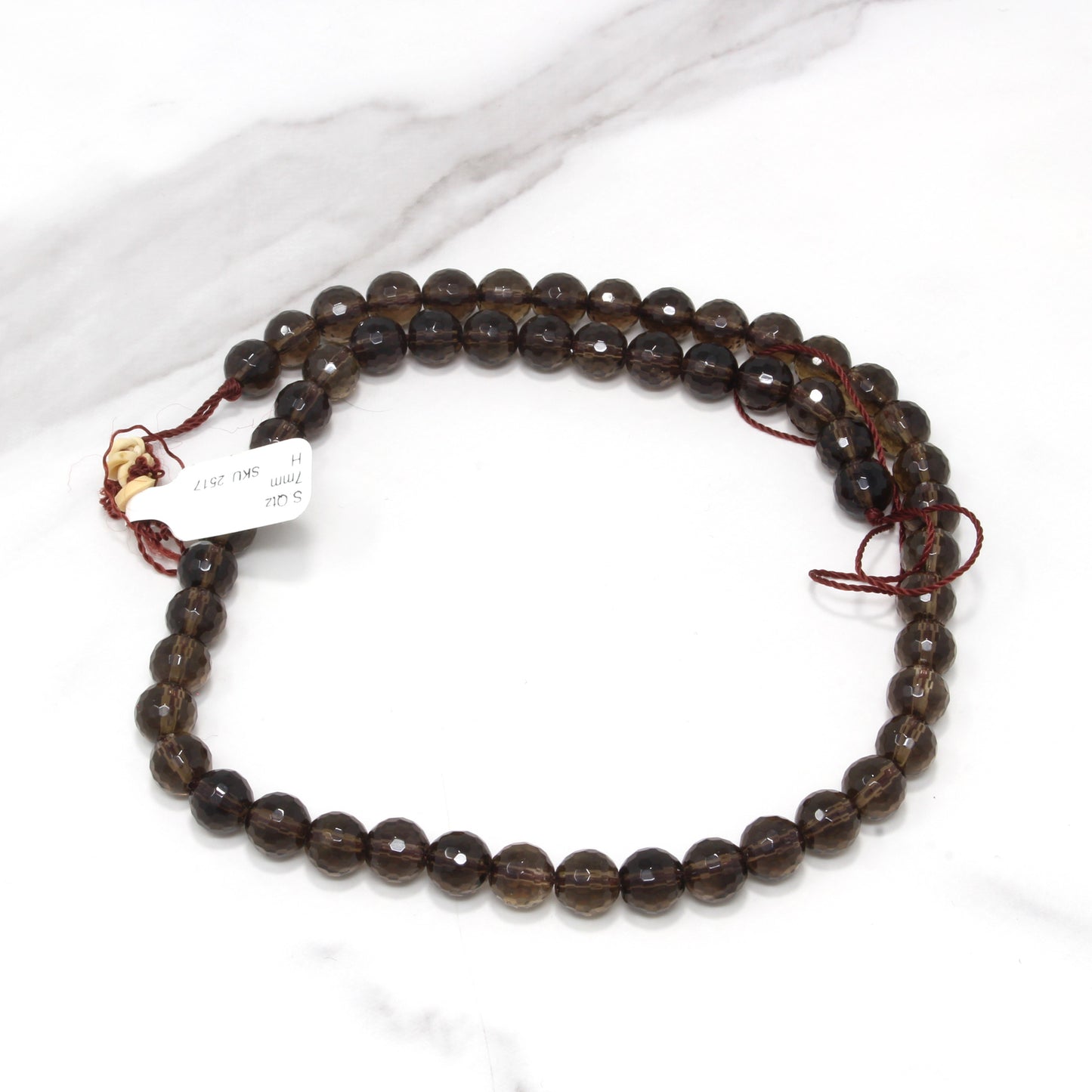 Brown Smoky Quartz 7mm Faceted Rounds
