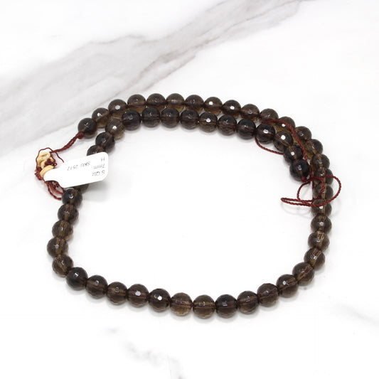 Brown Smoky Quartz 7mm Faceted Rounds