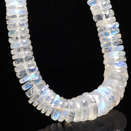 AA Blue Rainbow Moonstone 7.5mm Faceted Tires