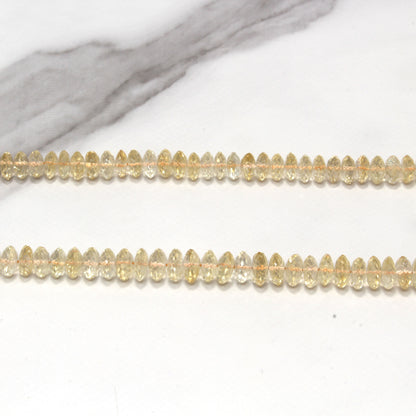 Light Yellow Citrine 8mm German Cut Faceted Rondelles