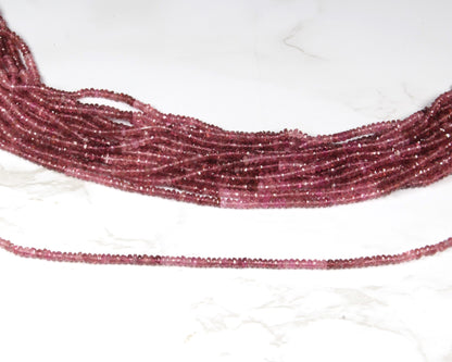 Ombre Pink Tourmaline 3mm Faceted Rondelles