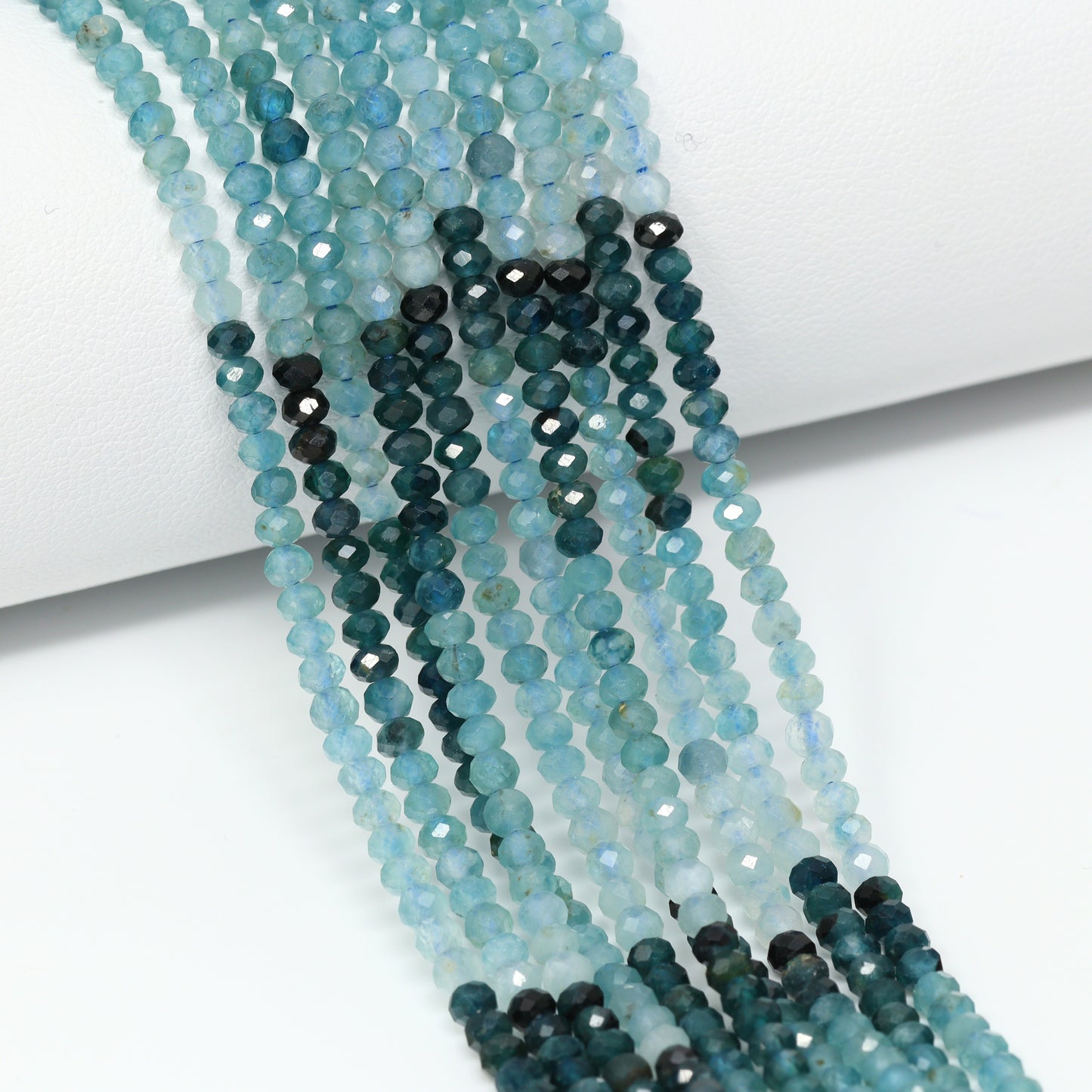 Blue-Green Grandidierite 3mm Faceted Rondelles Bead Strand
