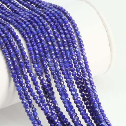 Royal Blue Lapis Lazuli 2.5mm Faceted Rondelles Bead Strand